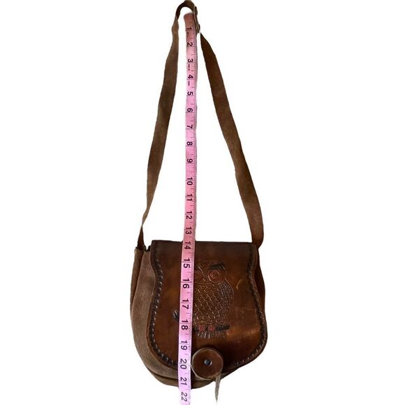 Vintage Hand Tooled OWL Mini Leather Bag - Picture 14 of 15